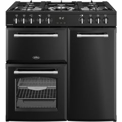90cm Dual Fuel Belling Range Cooker, Black - Farmhouse 90DF - London Houseware - 1