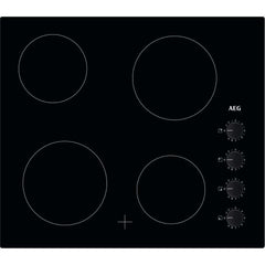 60cm Radiant 4 Zone Electric Ceramic Hob, Black - AEG HK614000CB - Naamaste London Homewares - 1