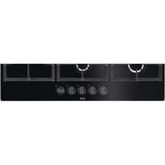 Black on Glass AEG Gas Hob 5 Burner - HKB95820NB - Naamaste London Homewares - 2