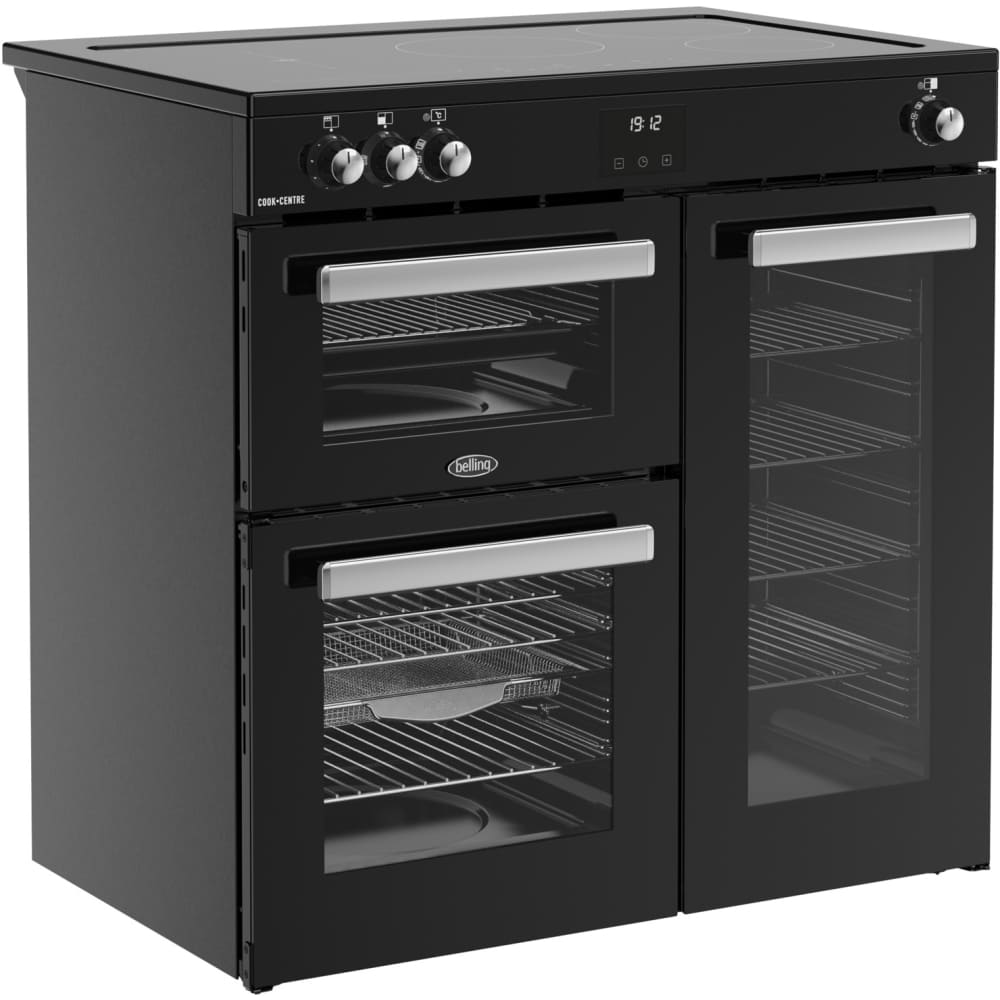 90cm Induction Belling Range Cooker, Black, A Rated - RCA COOKCENTRE 90Ei - London Houseware - 2