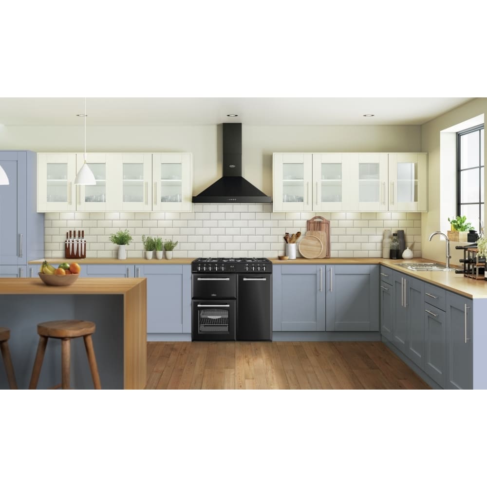 90cm Dual Fuel Belling Range Cooker, Black - Farmhouse 90DF - London Houseware - 10