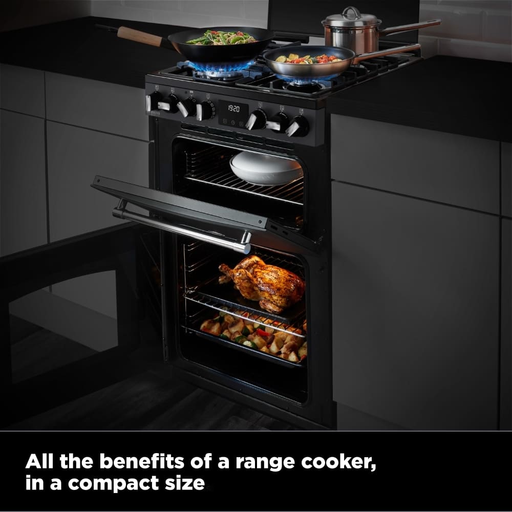 Dual Fuel Cooker with Double Oven, Black - Stoves DXMRARICH 60DF - London Houseware - 11
