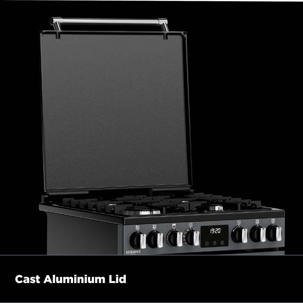 Dual Fuel Cooker with Double Oven, Black - Stoves DXMRARICH 60DF - London Houseware - 15