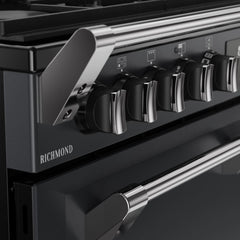 90cm Dual Fuel Stoves Range Cooker, Grey  - RCA RICH 90DF ANT - London Houseware - 4