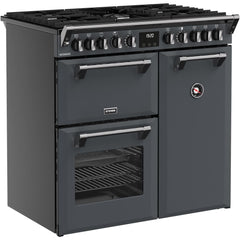 90cm Dual Fuel Stoves Range Cooker, Grey  - RCA RICH 90DF ANT - London Houseware - 2