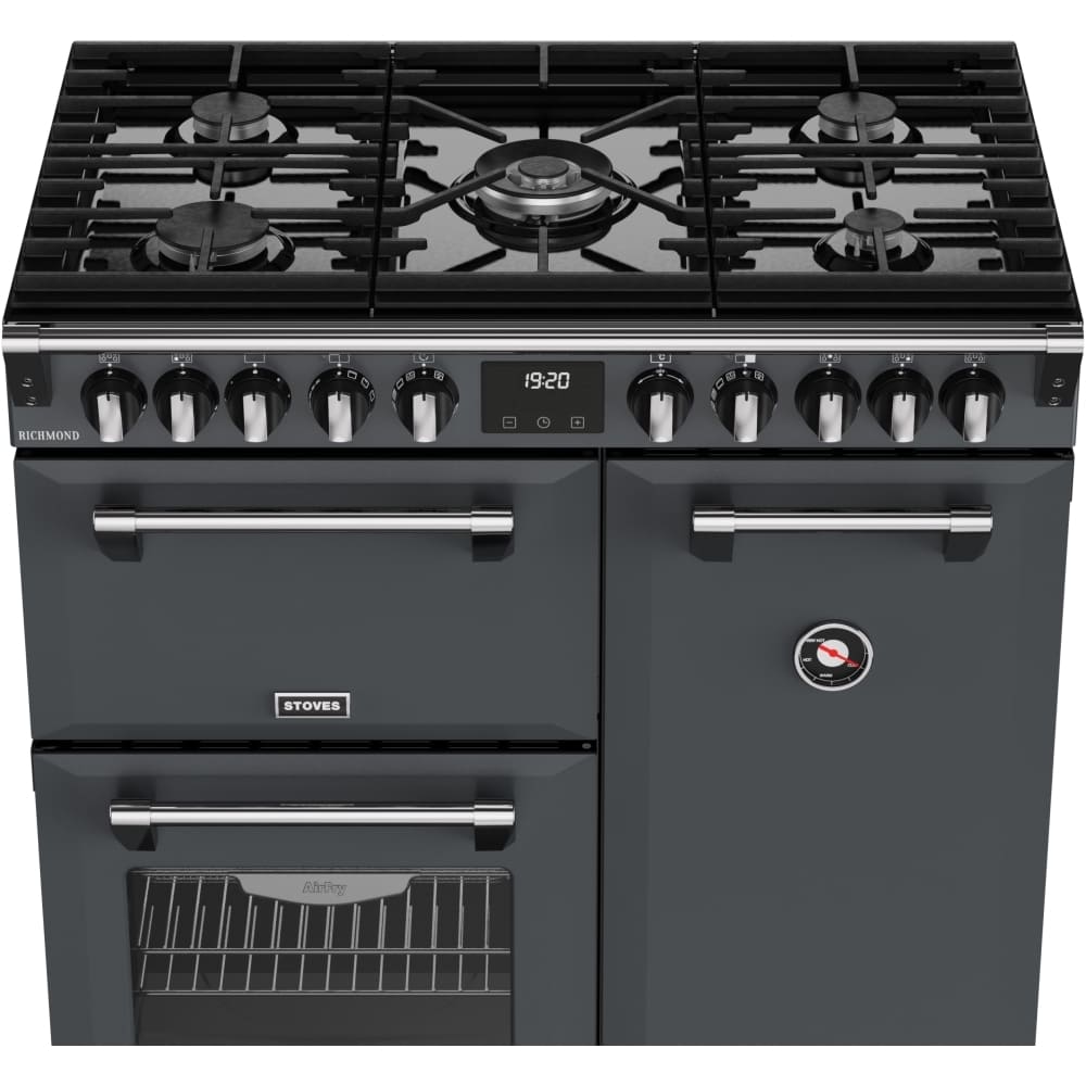 90cm Dual Fuel Stoves Range Cooker, Grey  - RCA RICH 90DF ANT - London Houseware - 7