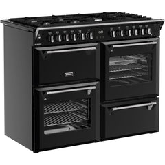 110cm Dual Fuel Stoves Range Cooker, Black, A Rated - RCA RICH 110DF BLK - London Houseware - 2