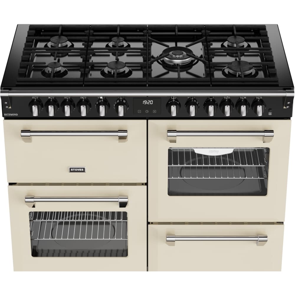 110cm Dual Fuel Stoves Range Cooker, Cream, A Rated - RCA RICH 110DF CRM - London Houseware - 7