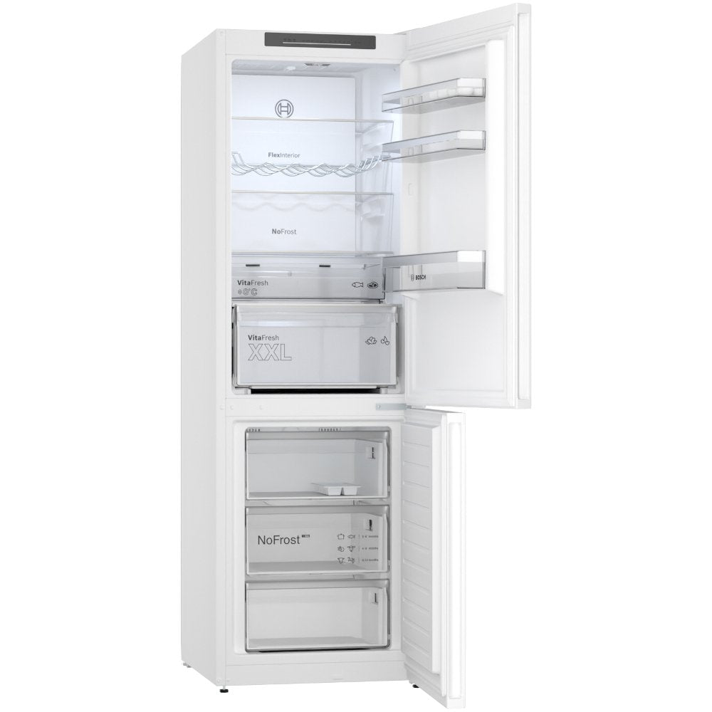 321L No Frost Bosch Fridge Freezer, 60/40, White - KGN362WDFG - London Houseware - 7